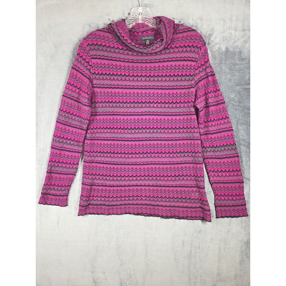 Vintage Parkhurst Womens Turtleneck Sweater Size M Pink Made in Canada